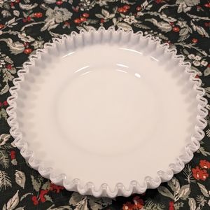 Fenton Silvercrest Ruffled Edge Milk Glass Bowl